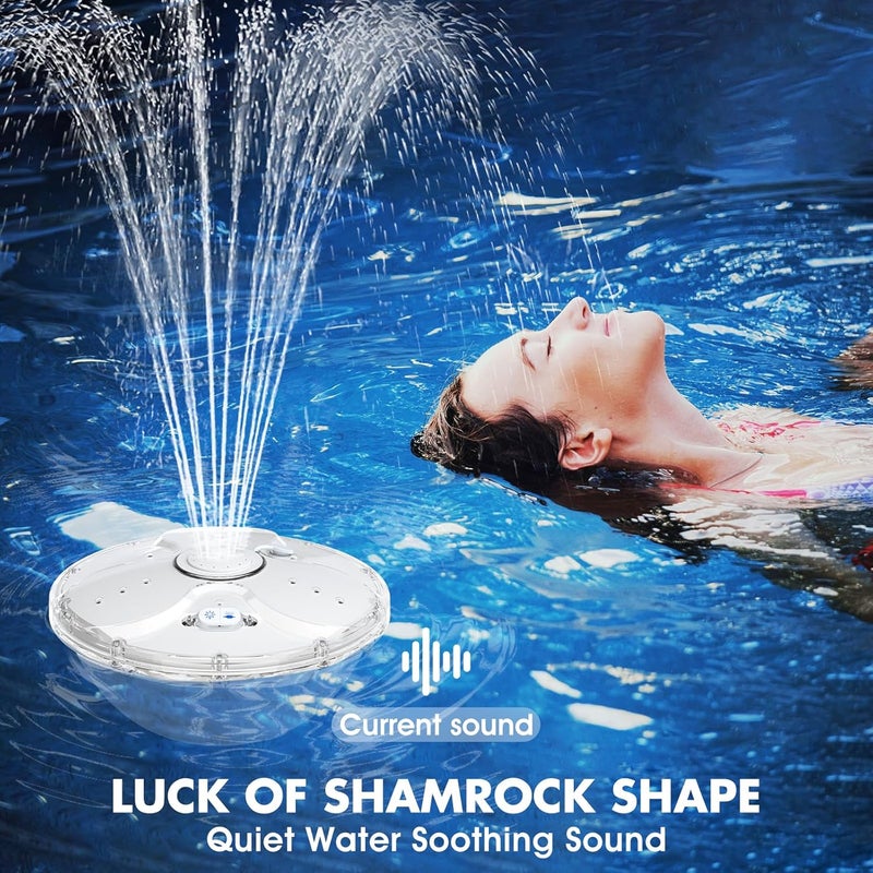 ChlorStar Upgraded Pool Fountain with Remote, Floating Pool Fountain with Lights, Above Ground Pool Water Fountains with Anchor, Swimming Pool Fountains for Inground Pool-1PC (White) - Image 4
